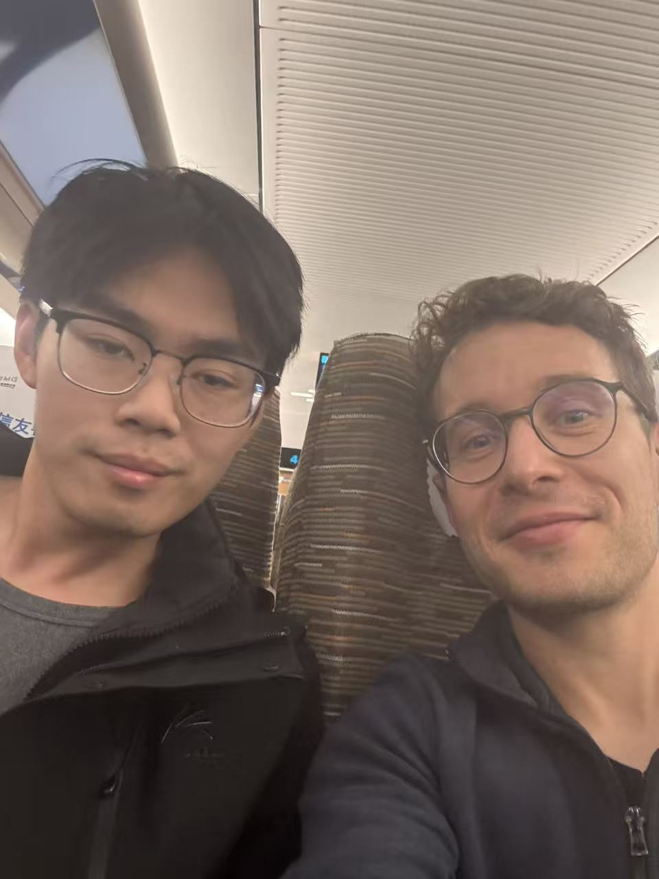 Harvey and Dom on the train in China